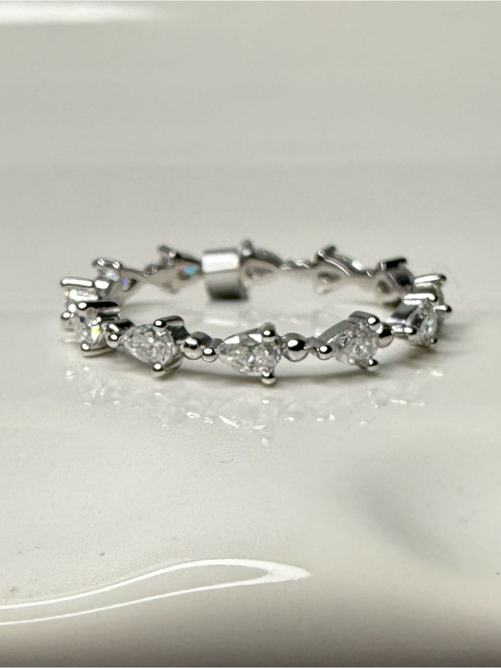Moissanite 1CTW Eternity Band, Stacking Ring, 925 Silver, Rhodium Plating